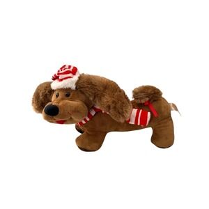 Vtg Dan Dee Collectors Choice Plush Christmas Dog 16" Dashund Weiner Not Working